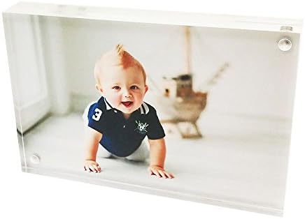 Acrylic Photo Frame Desk Picture Frame 4x6 Inches Photo Holder, Crystal Clear Double Sided View