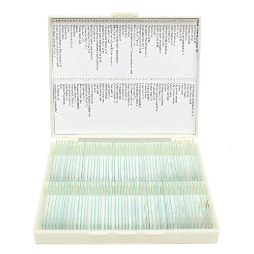 ZUINIUBI Microscope Slides-100pcs Glass Prepared Basic Plant Microscope Slides Sample Biology Pathology