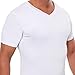 Men's Slimming Light Compression V-Neck Shirt - Short Sleeve Body Shaper T-Shirt for Gynecomastia, Weight Loss