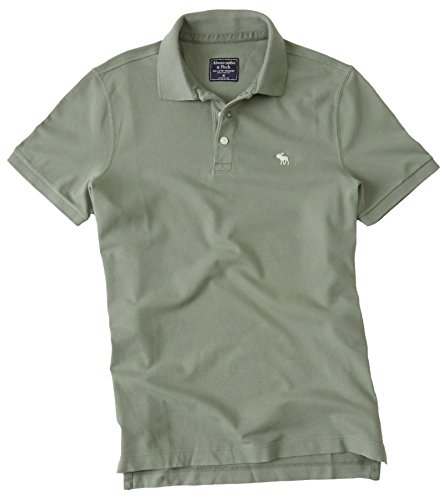 Abercrombie Men s Stretch Icon Polo Shirt Tee, Size XXL, Olive (627470137)