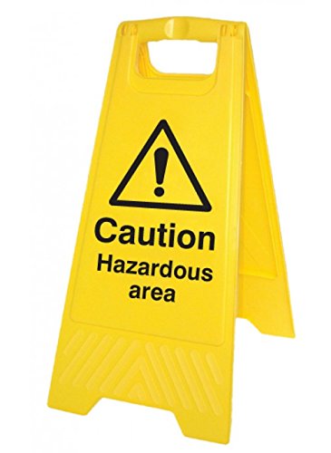 Caledonia Signs 58545 Free-Standing Floor Sign, "Caution Hazardous Area"