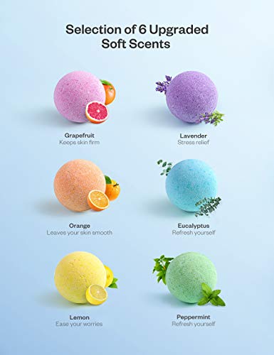 Anjou Bath Bombs Gift Set, 6 x 4.0 oz Vegan Natural Essential Oils, lush Fizzy Spa Moisturizes Dry Skin, Bubble Baths, Perfect Gift Kit Ideas for Girlfriends, Women, Moms