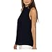 EFINNY Women's Chiffon Sleeveless Collar Blouse Tank Shirt Black 3XL