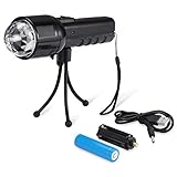 Home Party Lights, WOWTOU LED Flashlight Rechargeable Rotating Multicolor RGB Disco Ball Lamp  for House Party, Wedding, Music Festivals Decoration or Outdoor Camping, Black