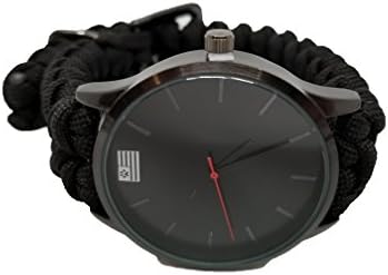 Black Paracord Analog Watch by iHeartDogs | Stylish Survival Gift For Men and Women! | Purchase Feeds 15 Shelter Dogs!