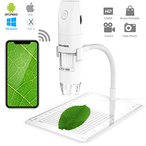 Wireless Digital Microscope, Pancellent 1080P 50X to 1000X Magnification Microscopy with 8 LED, USB Handheld Camera with Light Compatible for iPhone Android, iPad Windows Mac(White) - Thumbnail 7