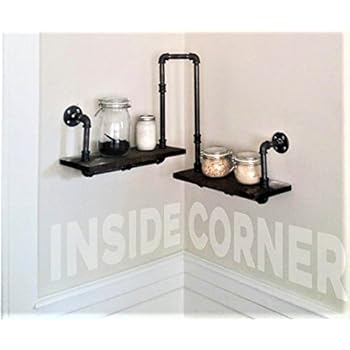 Amazon.com: Corner Pipe Shelf - Industrial Chic - Rustic