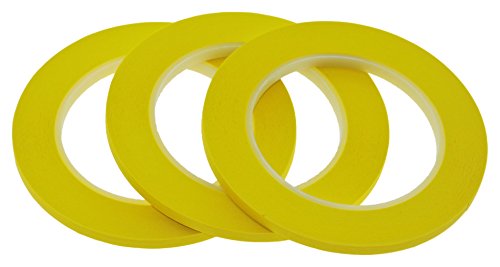 3pk 1/4 in x 60yd Bright Yellow Masking Tape Extra Sticky PRO Grade High Stick Special Project Painters Tape Painting Trim Arts Crafts School Home Office 21 Days 6MM x 55M .25 inch NOT Cream Colored - Thumbnail 2