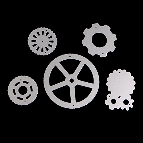 SCASTOE 5x Steampunk Cogs Gears Cutting Dies Stencils Scrapbooking Album Embossing Craft - Thumbnail 3