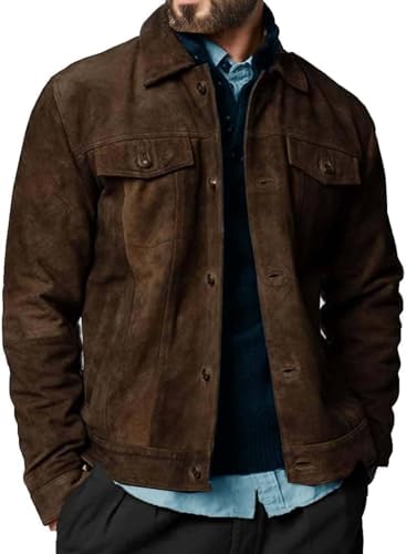 BESPOKE SKIN Brown Real Suede Leather Jacket | Real Suede Dark