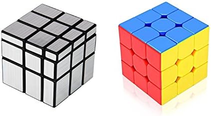 Zaid Collections Rubik Silver Mirror Cube and 3x3 Combo Puzzle Brainstorming Game Toy
