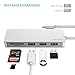 USB C Hub, EQUIPD 5 IN 1 Aluminum Type C Adapter with 3 USB 3.0 Ports SD/SDHC/microSD Card Reader for New Macbook/Pro 13” 15 2015/2016/2017/Google Chromebook and more Type C Devices – Silver