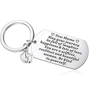 Ralukiia Pregnancy Announcement Gifts for First Time Mom to be New Mama Baby Footprints Keychain for Expecting Mommy…
