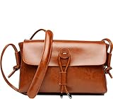 Covelin Women's Fashion Handbag Genuine Leather Envelope Crossbody Shoulder Bag Brown