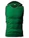 H2H Mens Suitable for gym wear Active Wear Hooded Sleeveless T-shirts with Various Colors GREEN US M/Asia L (JPSK05)