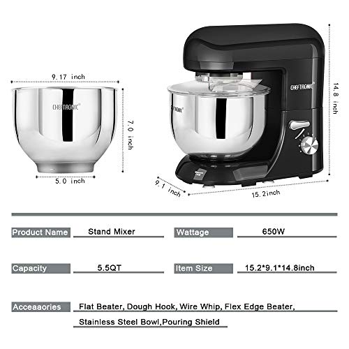 CHEFTRONIC Stand Mixer Tilthead Mixers Kitchen Electric Dough Mixer