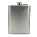 JUJOR Hip Flask with Built-In Cigarette Case (6 oz, Silver)