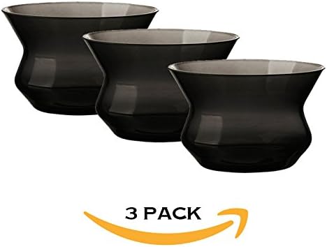 IKEA Bjorksnas 3.5in diameter Glass Tealight Holder 3 pack for Weddings, Parties and Home Decor (Smoke)