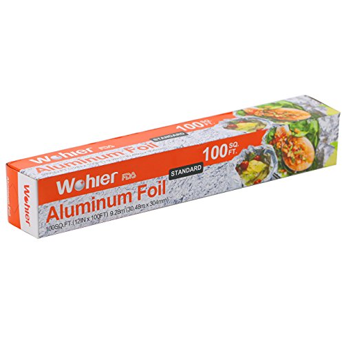 Wohler Durable Kitchen Aluminum Foil Roll, 100 Sq Ft (Pack of 4)