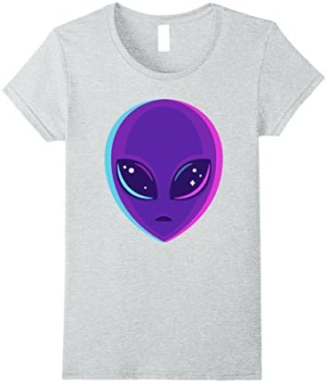 Womens Alien TShirt - Pastel Goth Aesthetic Cosmos Cute Space Tee Small Heather Grey