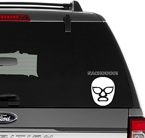 Lucha Libre Luchador Nacho Mask Vinyl Decal Sticker For Wall Decor, Windows, Laptop, Car, Truck, Motorcycle, Vehicles (Size-6 inch/15 cm Tall) - (Matte WHITE Color)