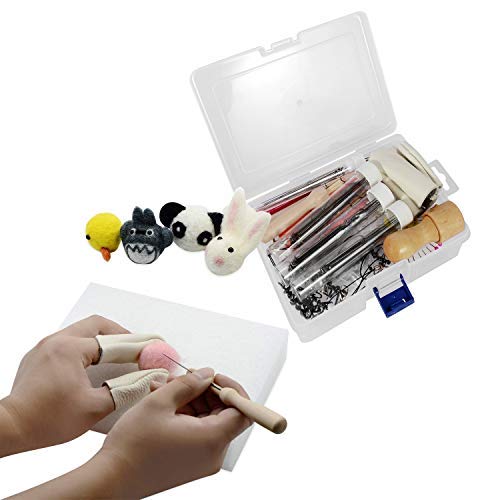 Needle Felting Kit - Needle Felting Needle - Wool Felt Tools - Felting Foam Starter kit Mat Awl Needles with Handy Case