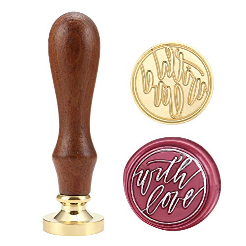 with Love Wax Seal Stamp for Wedding, Mornajina Handwritten Sealing Stamp Perfect for Embellishment of Cards, Envelopes, Invitations, Gift Package