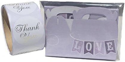 Wedding Gift Favors Candy and Sweets Box for Wedding Cake. Comes with 24 Party Favor Boxes and 100 Thank You Stickers.