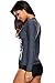 CharmLeaks Ladies Rash Guard Shirt Long Sleeve UV Bathing Suit Tops SPF Clothing Gray 2XL