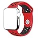 Hailan Band for Apple Watch Series 1 Series 2,Soft Durable Sport Silicone Replacement Wrist Strap for iWatch,42mm,S/M,Red / Black