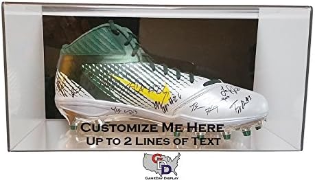 Custom Create Your Own Text Acrylic Wall Mount Large Shoe Display Case Size 17 and Under by GameDay Display