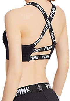 Punk Style Sport Bra Full Cup Buckle Double Shoulder Strap Comfortable Underwear ( Color : Black , Size : M )