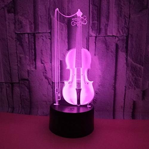 Led8N 3D LED Optical Illusion Lamps Night Light,7 Colour Changing LED Bedside Lamps for Kids with Acrylic Flat,ABS Plastic Base,USB Charger Cello