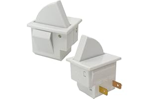 XFYBZN 2Pcs Refrigerator Door Light Switch 2 Feet Compatible for GE Whirlpool, Maytag, Admiral, Amana, Kenmore, KitchenAid, Magic Chef Freezer Momentary Fridge Switch 2Pin NC AC 250V 2A-2.5A
