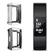 Coobes[2 Pack] Compatible with Fitbit Charge 2 Screen Protector, Soft TPU Full Cover Case Bumper Ultra-Thin Lightweight Shell Compatible Fitbit Charge 2 Smart Watch (Black+Clear)