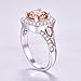 Psiroy 925 Sterling Silver Created Morganite Filled Halo Anniversary Ring for Women