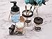 Amolliar Mason Jar Bathroom Vanity Organizer - Rustic Farmhouse Decor Bronze Bathroom Accessories -- Qtip Dispenser Holder Canister Glass for Q-tips,Cotton Swabs,Rounds,Ball,Flossers / Bronze,2-Pack