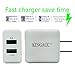 KingAcc Wall Charger with USB Outlet (3-Pack 10W Dual Port)