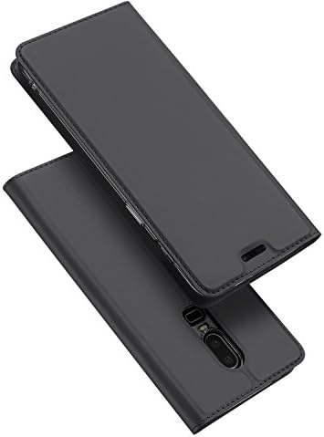 Aine Present Smart Pu Leather Flip Case Cover for Oneplus 6 (Black)