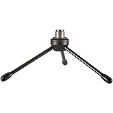 LYRCRO Desktop Desk Foldabe Tripod Microphone Stand with Non-slip Feet,Durable Iron Construction,Ideal for Podcasts, Online C