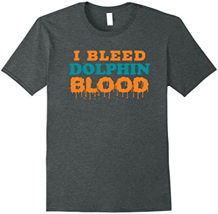 Mens I BLEED DOLPHIN BLOOD Funny Orange T Shirt 2XL Dark Heather