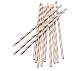 Palmay Disposable Paper Drinking Straws Biodegradable Foil Rose Gold Striped Straw 100 pcs for Party DIY