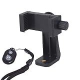 Bestshoot Phone Tripod Mount Adapter & Smartphone Remote Controller, Smartphone Holder Clip for iPhone Samsung and All Cell Phones, Rotates Vertical Horizontal Adjustable Clamp Selfie Stick Monopod