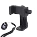 Bestshoot Phone Tripod Mount Adapter & Smartphone Remote Controller, Smartphone Holder Clip for iPhone Samsung and All Cell Phones, Rotates Vertical Horizontal Adjustable Clamp Selfie Stick Monopod
