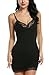 Avidlove Women Sexy Lingerie Lace-trimmed Slip Strappy Mini Dress Sleepwear Nights Chemise Black, S