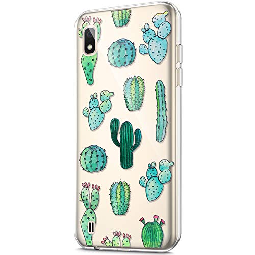 ikasus Case for Galaxy A10,Crystal Clear Art Panited Design Soft & Flexible TPU Ultra-Thin Transparent Soft Rubber Gel TPU Protective Case Cover for Galaxy A10 Silicone Case,Cactus Prickly pear
