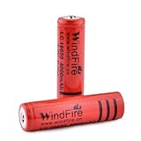 WindFire 2X 18650 4000mAh 3.7V Rechargeable Li-Ion Battery for LED Flashlight HeadLamp Bike Light LED Torch
