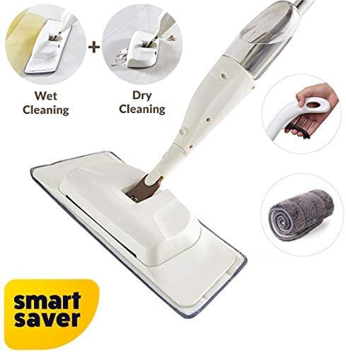 Smart Saver Multi-Purpose Steam Spray Mop with Broom Mop for Cleaning Home and Office Floors, Carpets (Green)