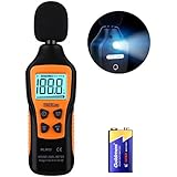 Decibel Meter, Tacklife MLM02 Digital Sound Level Meter with Noise Measurement Reader Range 30-130dBA, Max/Min/Hold Data, Fast/Slow Mode, LCD Backlight Display/Flashlight (Battery Included)