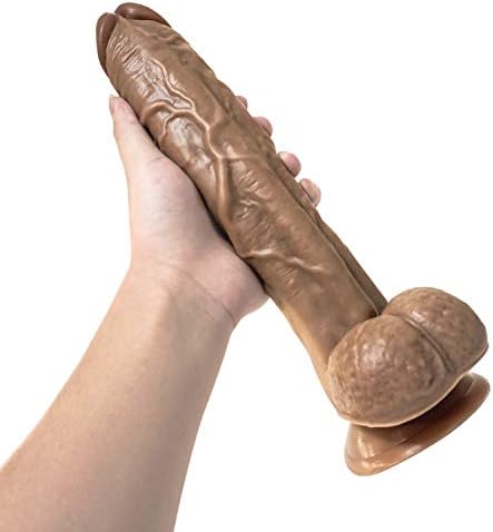 11 inch Soft Handsfree D&î`ldɔ Massage for Women (Color : Brown)